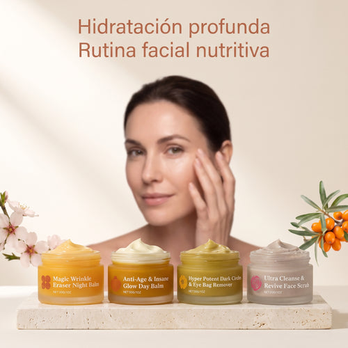 Set Facial Botánico – Rutina Día y Noche (4 × 30 g)